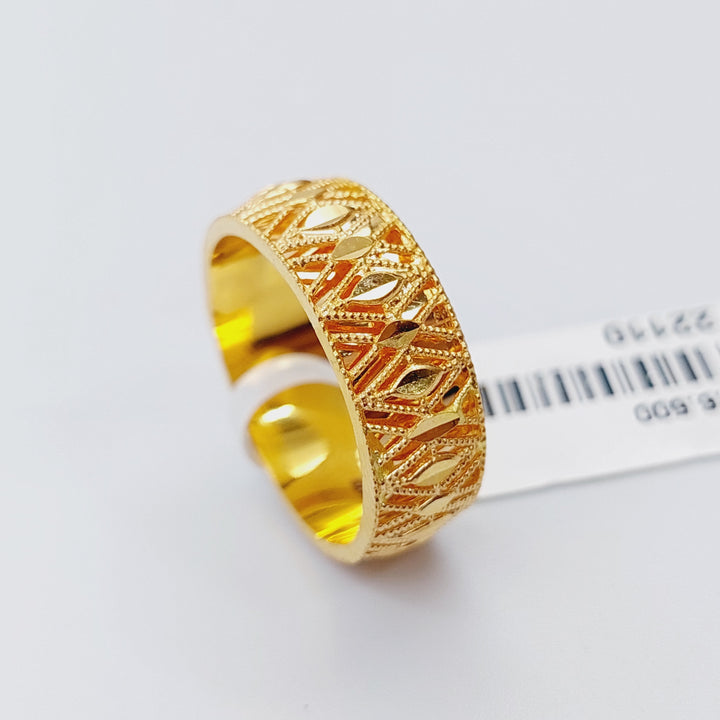 21K Gold Kuwaiti Wedding Ring by Saeed Jewelry - Image 6