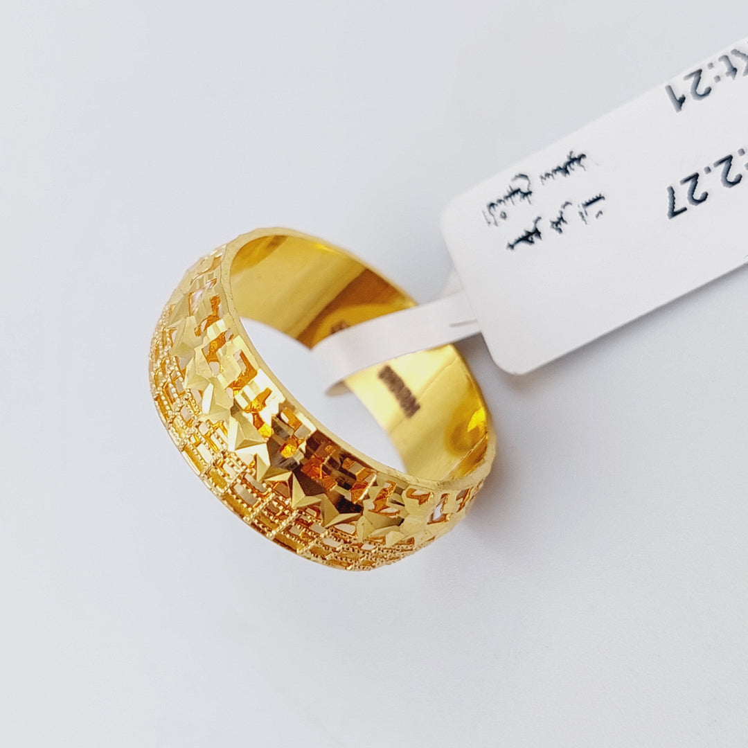 21K Gold Kuwaiti Wedding Ring by Saeed Jewelry - Image 10