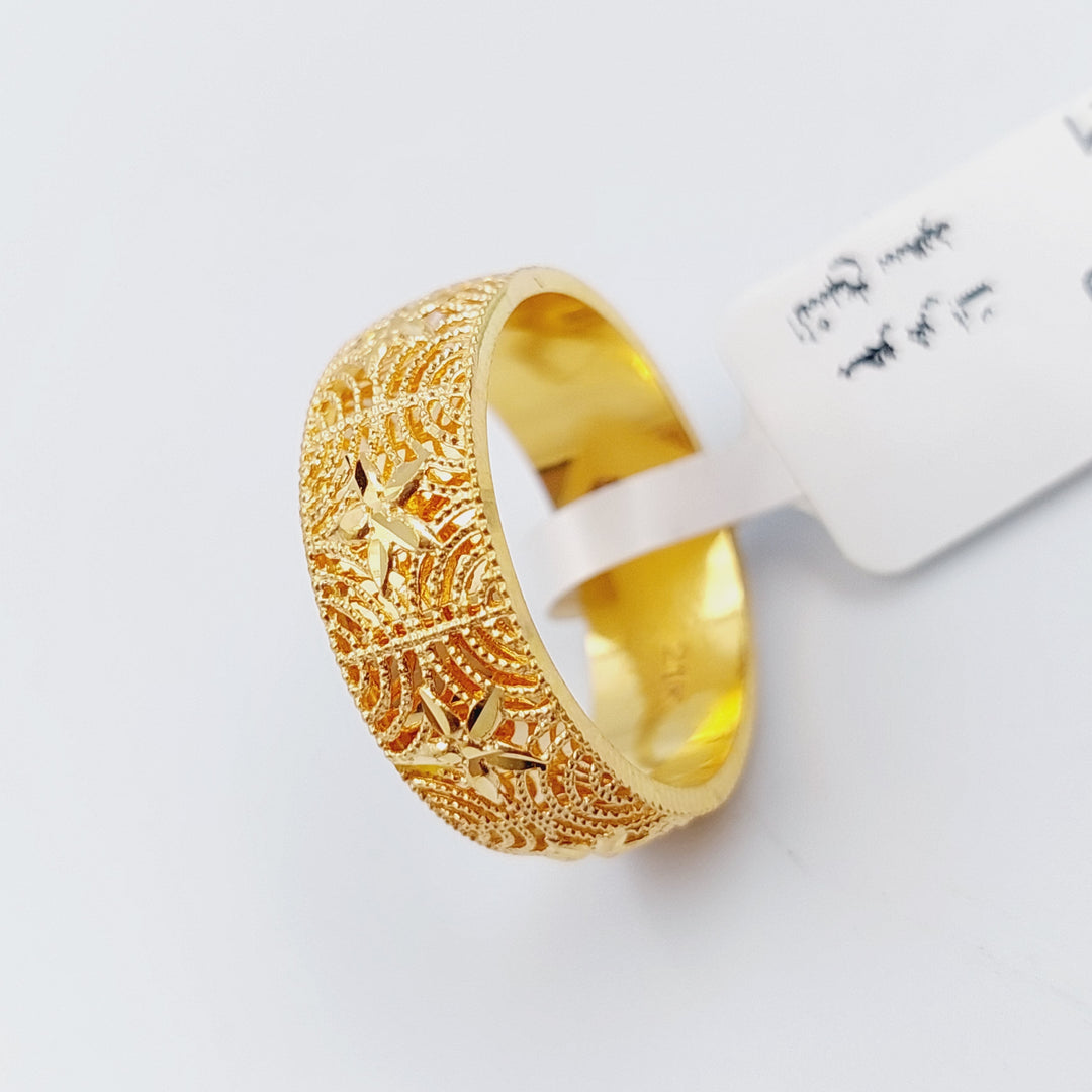 21K Gold Kuwaiti Wedding Ring by Saeed Jewelry - Image 3