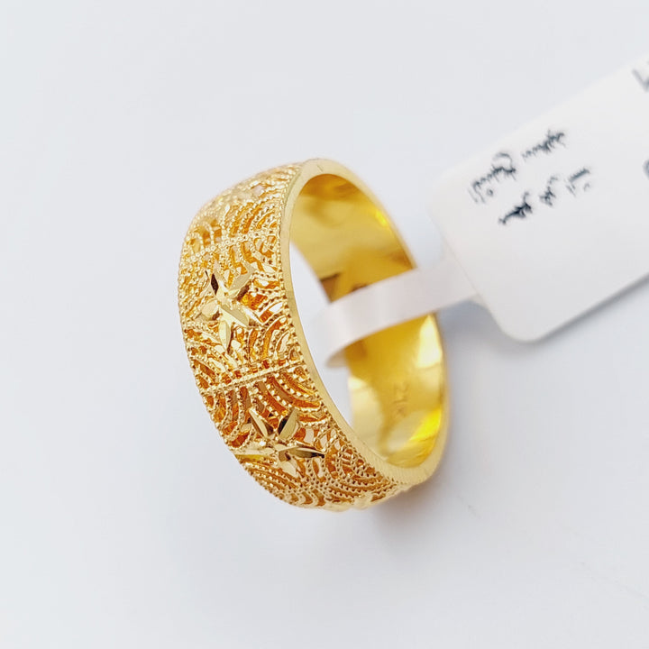 21K Gold Kuwaiti Wedding Ring by Saeed Jewelry - Image 3