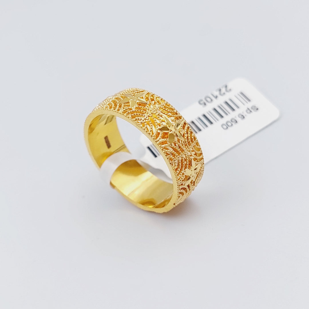 21K Gold Kuwaiti Wedding Ring by Saeed Jewelry - Image 3