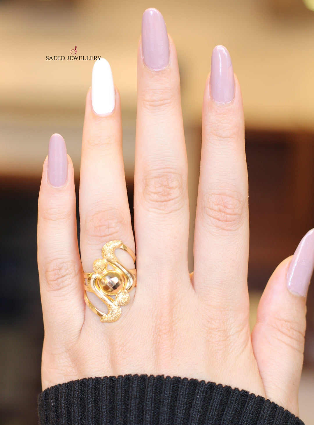 21K Gold Laser Ring by Saeed Jewelry - Image 2