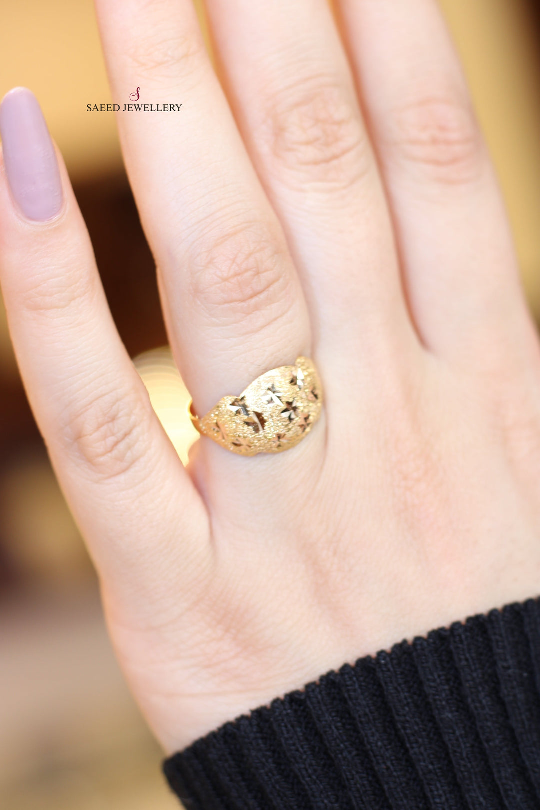 21K Gold Laser Ring by Saeed Jewelry - Image 2