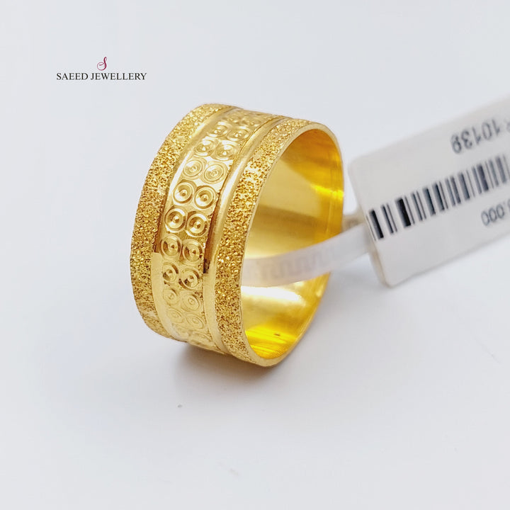 21K Gold Laser Wedding Ring by Saeed Jewelry - Image 3