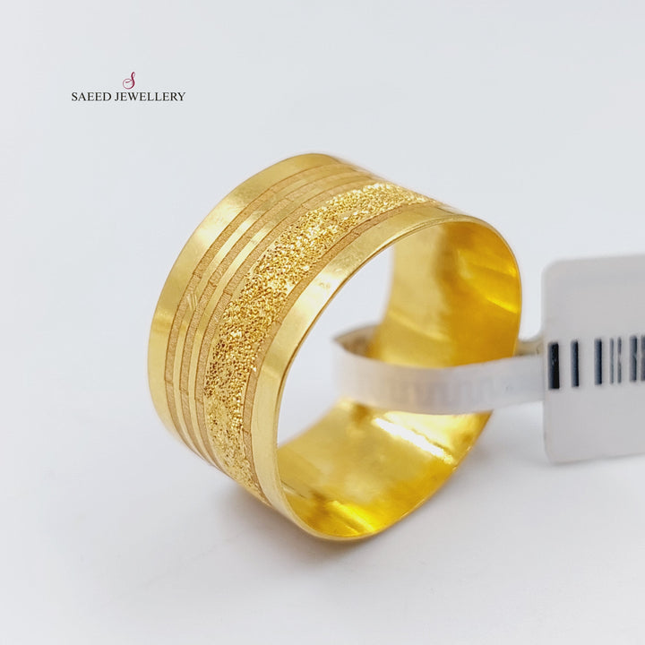 21K Gold Laser Wedding Ring by Saeed Jewelry - Image 3