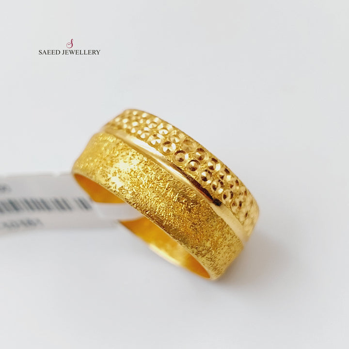 21K Gold Laser Wedding Ring by Saeed Jewelry - Image 1