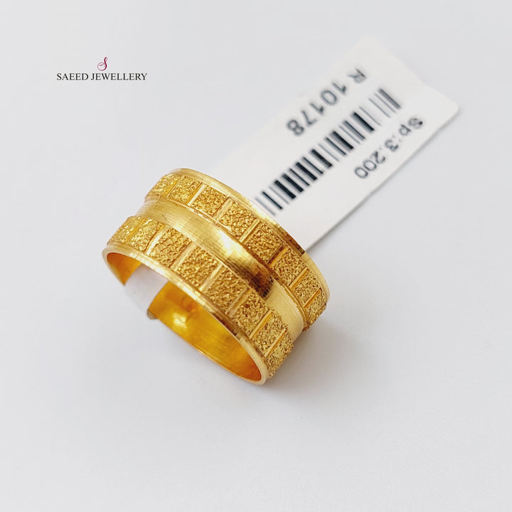 21K Gold Laser Wedding Ring by Saeed Jewelry - Image 3