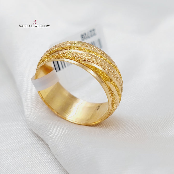 21K Gold Laser Wedding Ring by Saeed Jewelry - Image 3