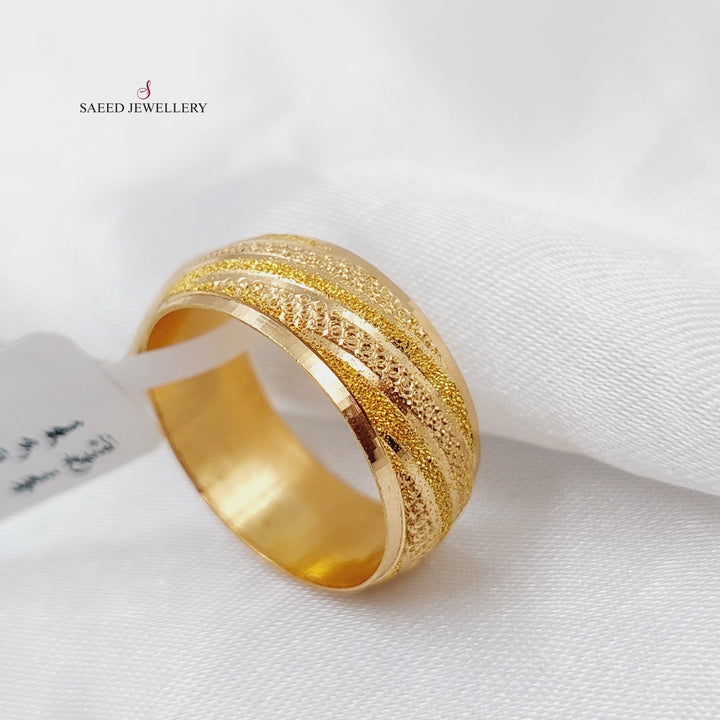 21K Gold Laser Wedding Ring by Saeed Jewelry - Image 4