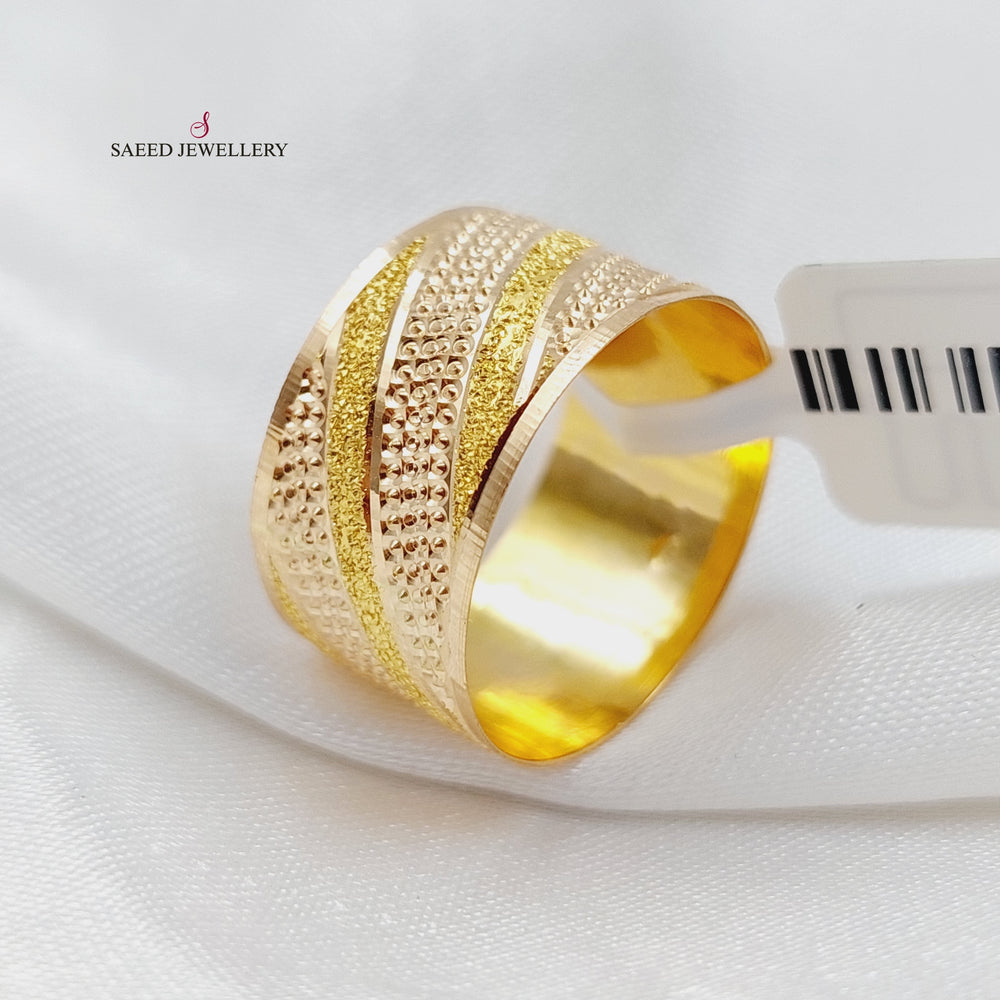 21K Gold Laser Wedding Ring by Saeed Jewelry - Image 2