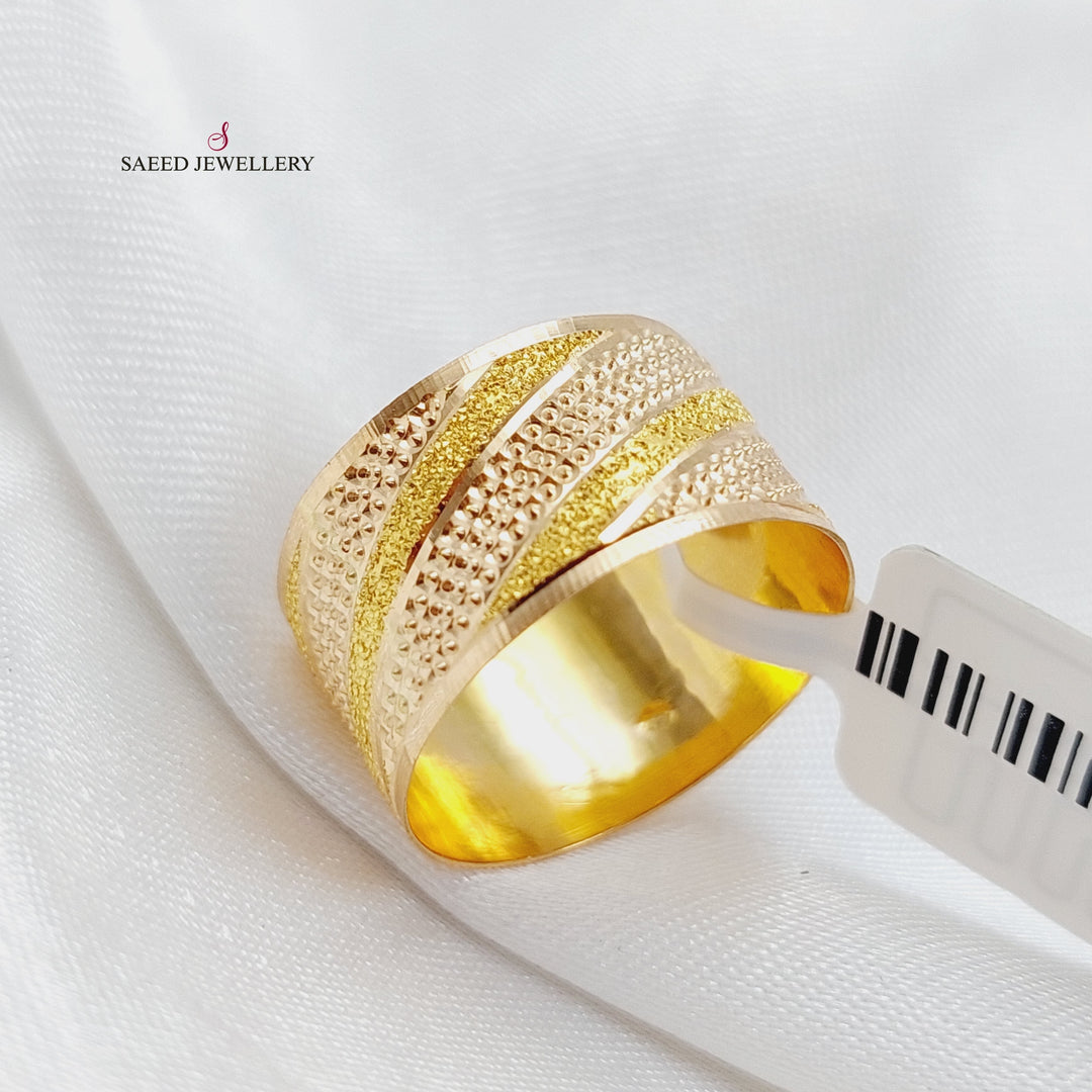 21K Gold Laser Wedding Ring by Saeed Jewelry - Image 4