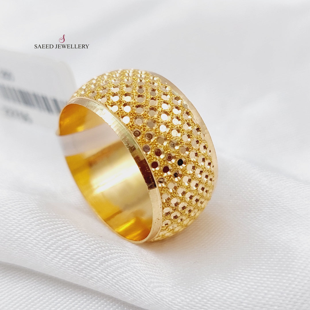 21K Gold Laser Wedding Ring by Saeed Jewelry - Image 1