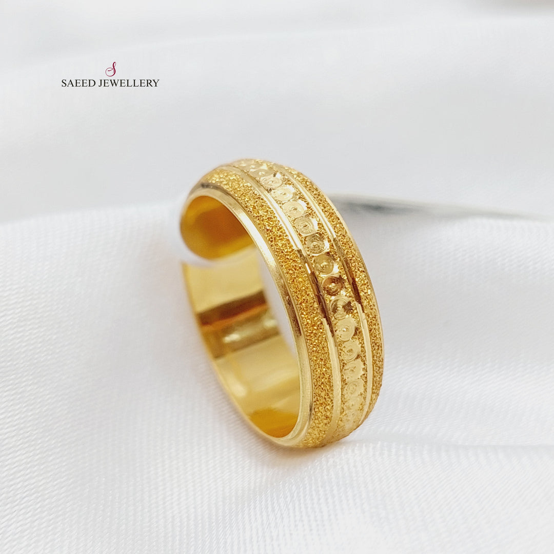 21K Gold Laser Wedding Ring by Saeed Jewelry - Image 5