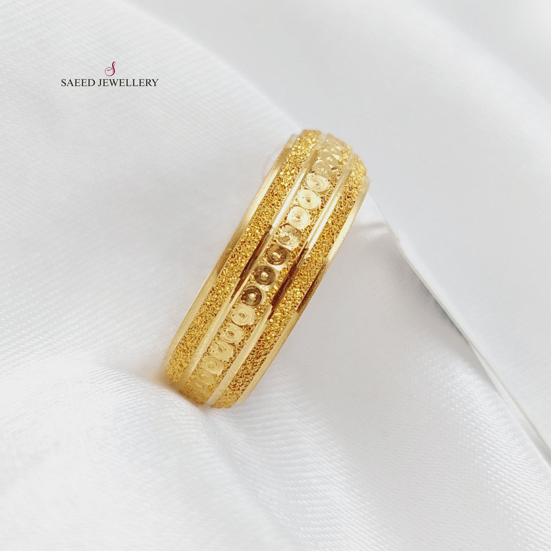 21K Laser Wedding Ring Made of 21K Yellow Gold by Saeed Jewelry-22819