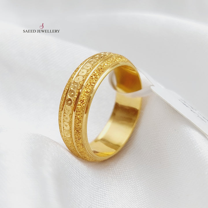 21K Gold Laser Wedding Ring by Saeed Jewelry - Image 6