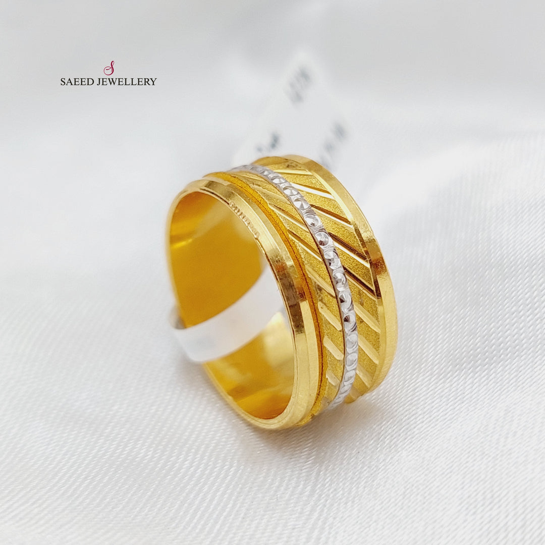 21K Laser Wedding Ring Made of 21K Yellow Gold by Saeed Jewelry-22828