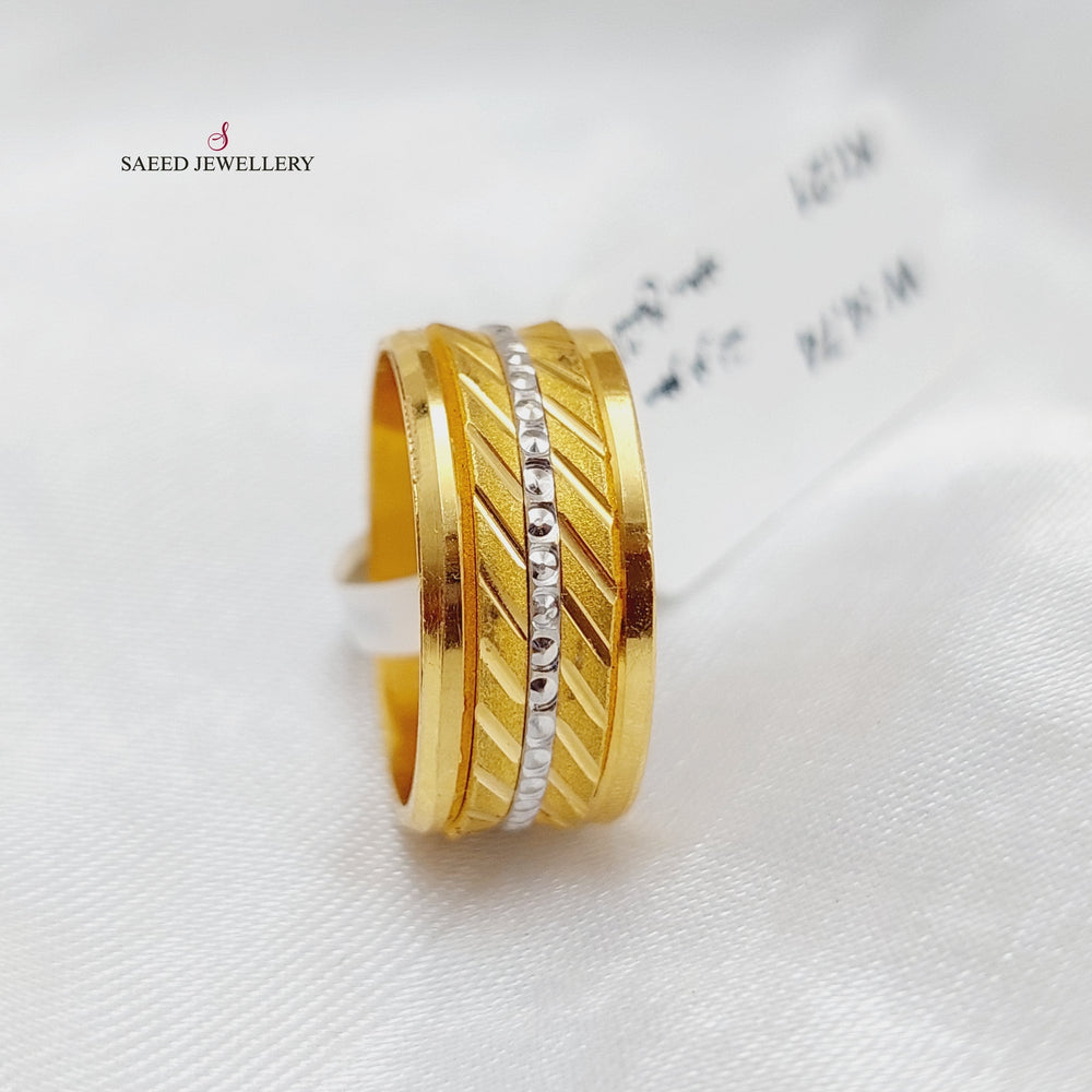 21K Laser Wedding Ring Made of 21K Yellow Gold by Saeed Jewelry-22831