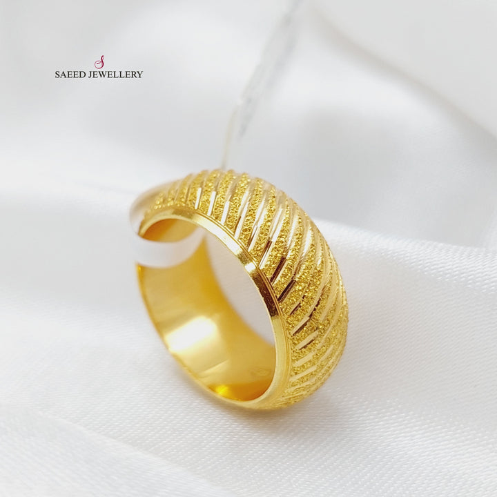 21K Laser Wedding Ring Made of 21K Yellow Gold by Saeed Jewelry-22854