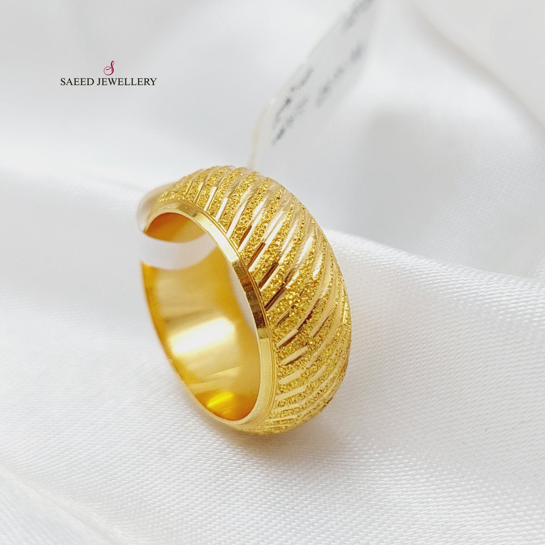 21K Laser Wedding Ring Made of 21K Yellow Gold by Saeed Jewelry-22854