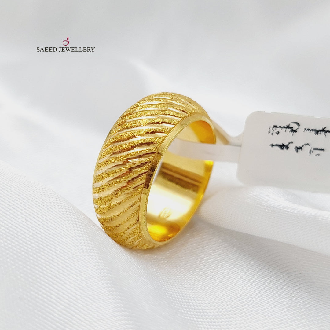 21K Laser Wedding Ring Made of 21K Yellow Gold by Saeed Jewelry-22854