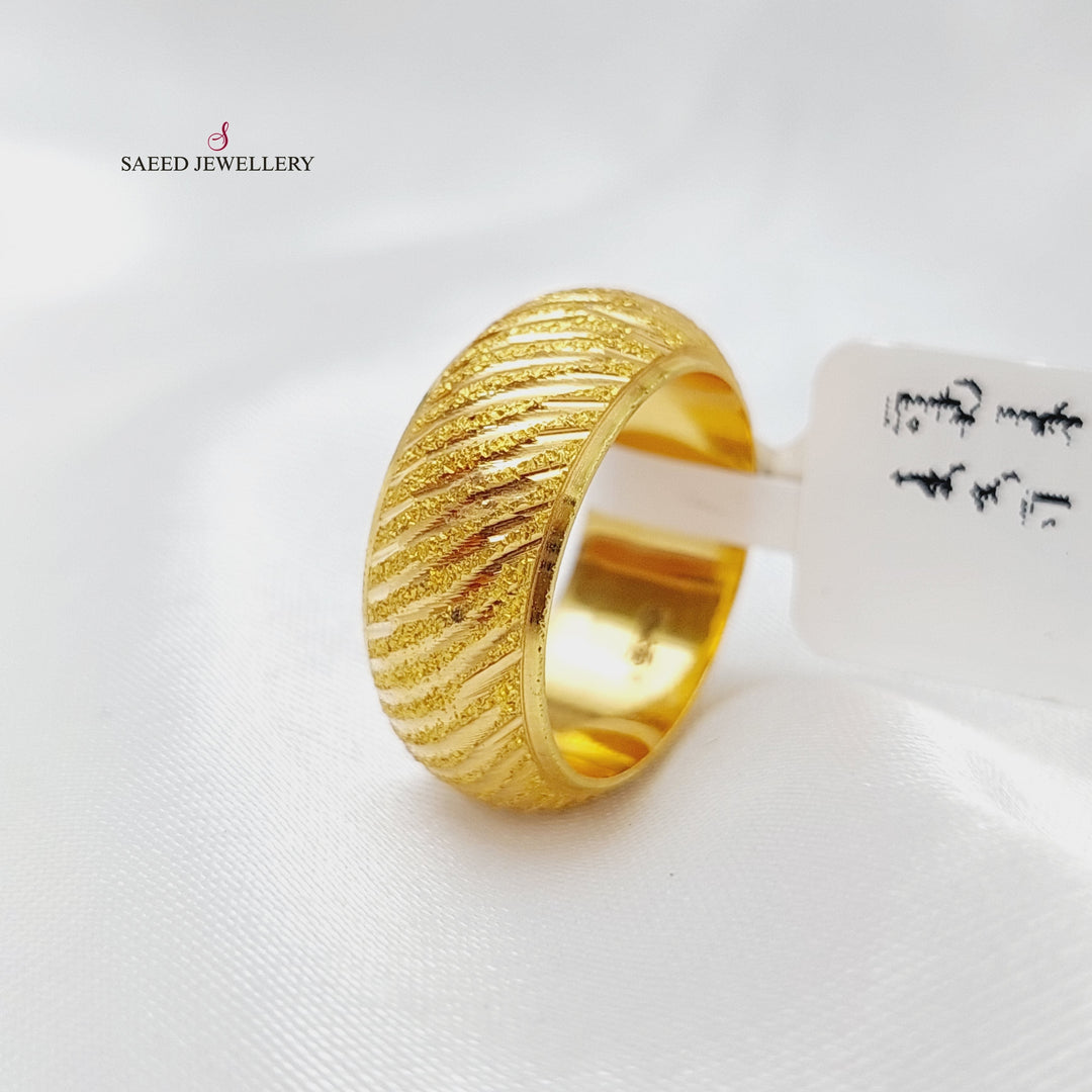 21K Laser Wedding Ring Made of 21K Yellow Gold by Saeed Jewelry-22854