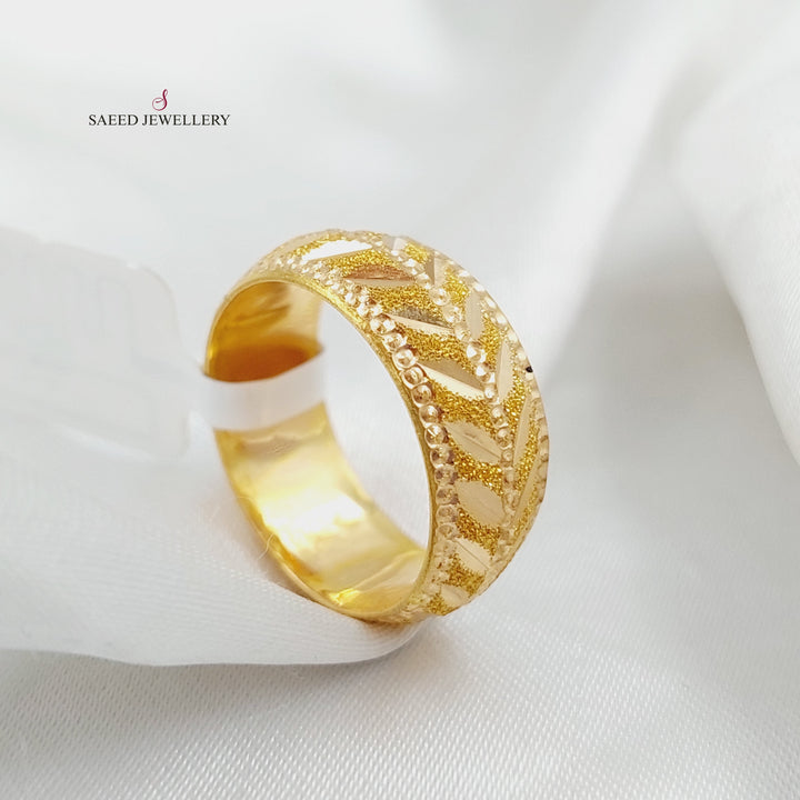 21K Gold Laser Wedding Ring by Saeed Jewelry - Image 3