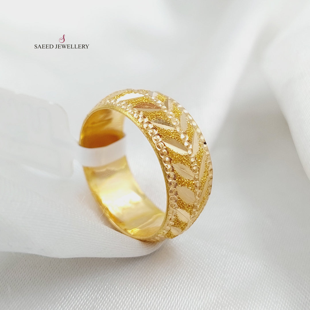 21K Gold Laser Wedding Ring by Saeed Jewelry - Image 4