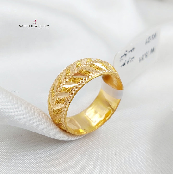 21K Gold Laser Wedding Ring by Saeed Jewelry - Image 5