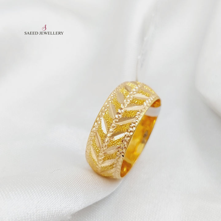 21K Laser Wedding Ring Made of 21K Yellow Gold by Saeed Jewelry-25348