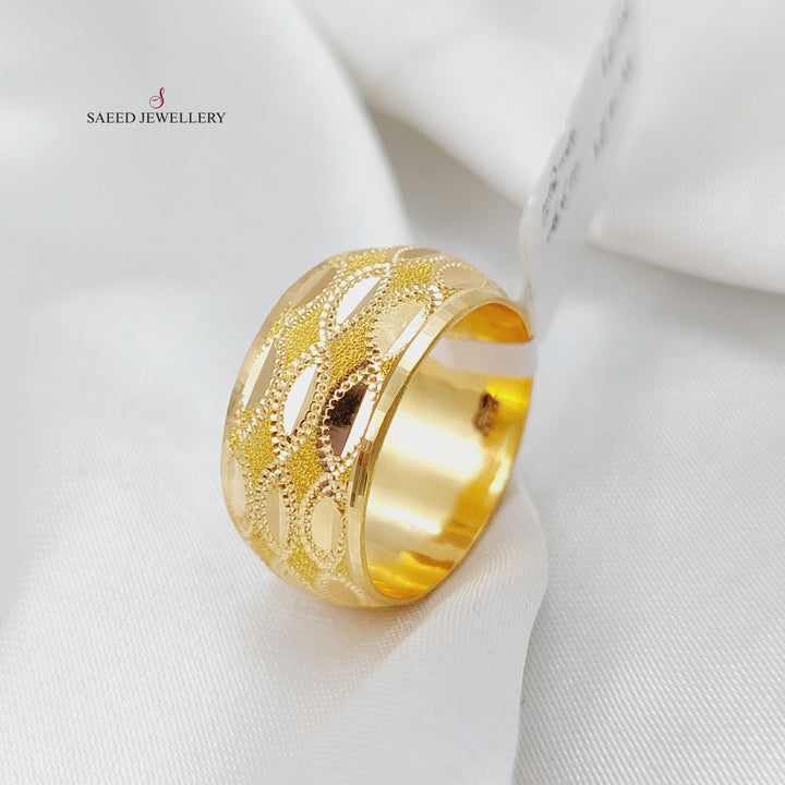 21K Gold Laser Wedding Ring by Saeed Jewelry - Image 3