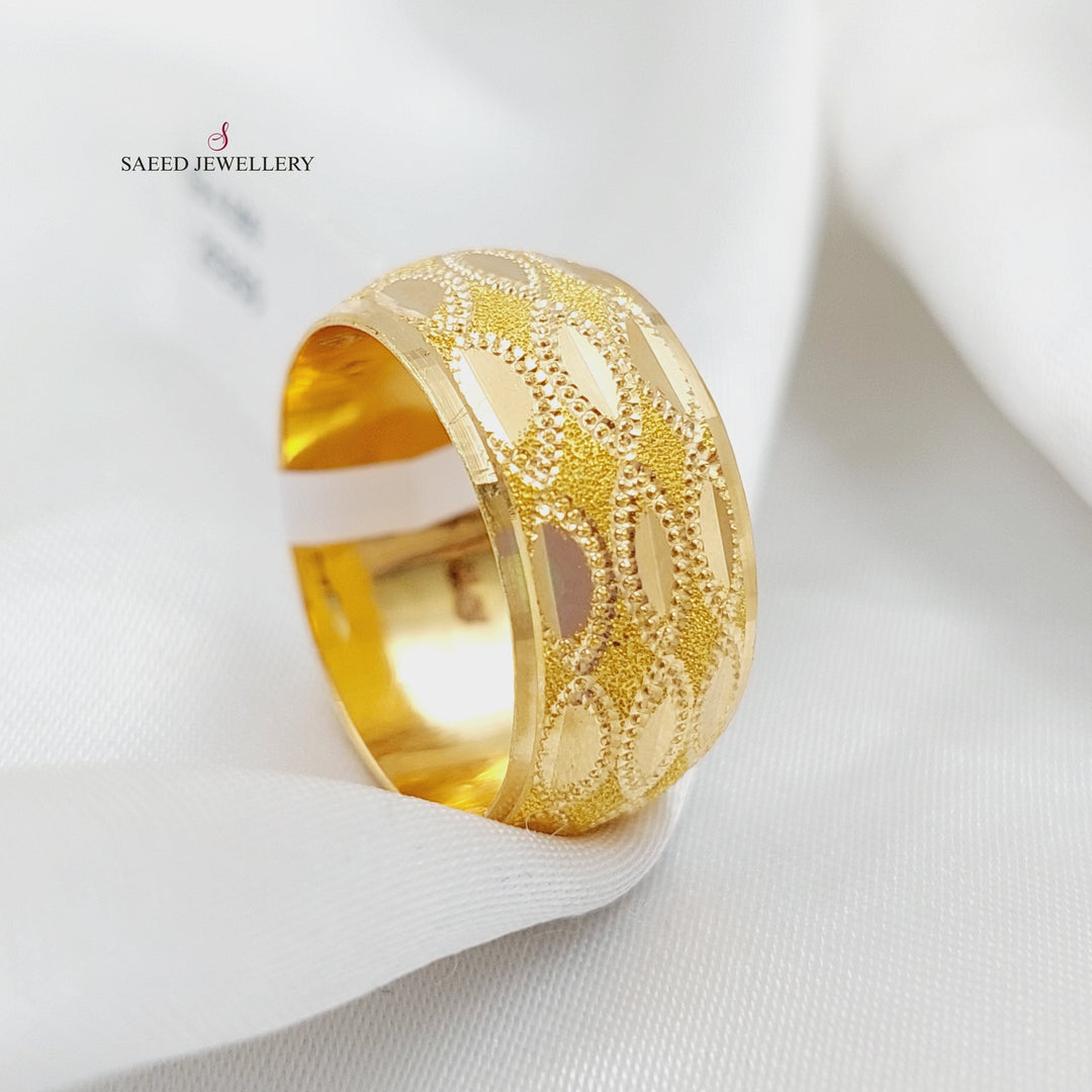 21K Laser Wedding Ring Made of 21K Yellow Gold by Saeed Jewelry-25349