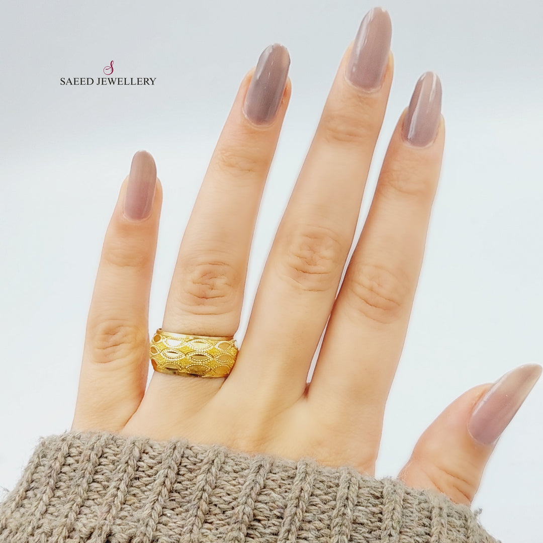 21K Gold Laser Wedding Ring by Saeed Jewelry - Image 3