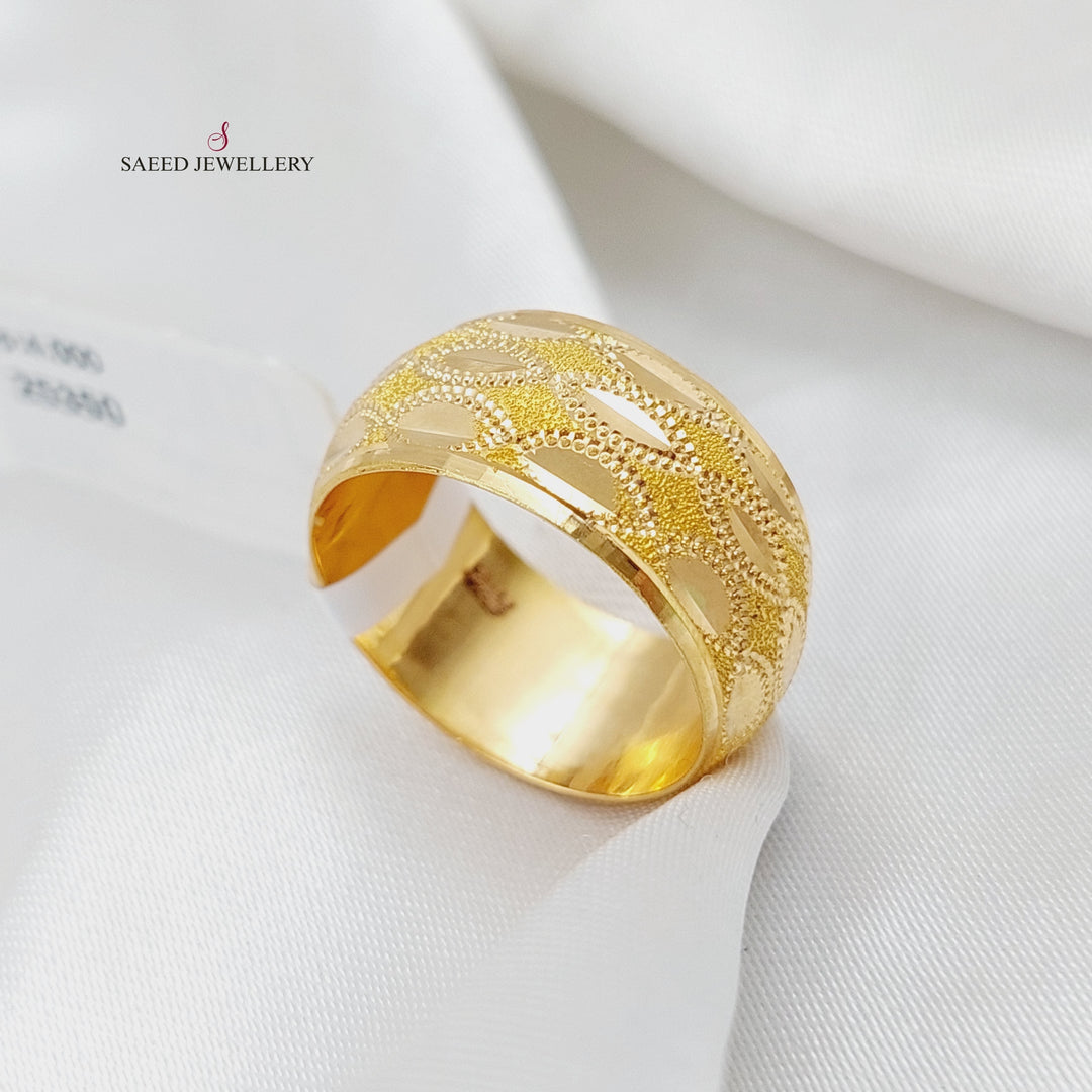 21K Gold Laser Wedding Ring by Saeed Jewelry - Image 3