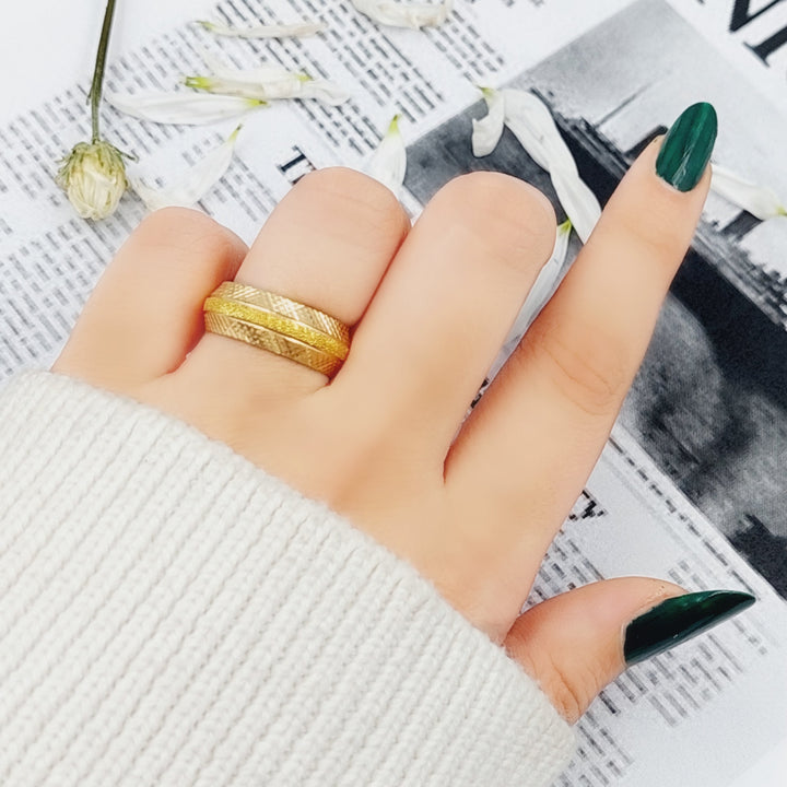 21K Laser Wedding Ring Made of 21K Yellow Gold by Saeed Jewelry-26146