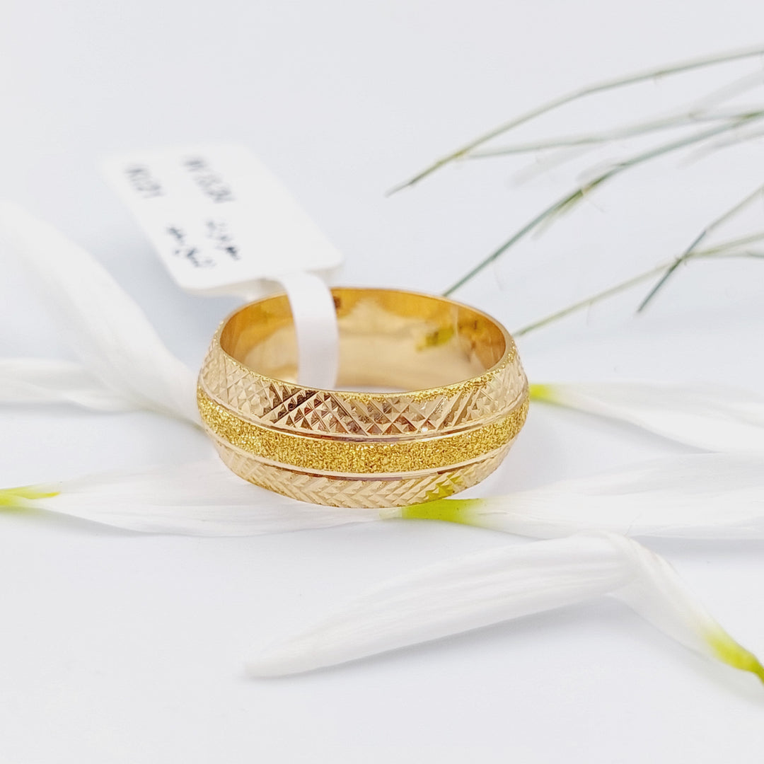 21K Laser Wedding Ring Made of 21K Yellow Gold by Saeed Jewelry-26146