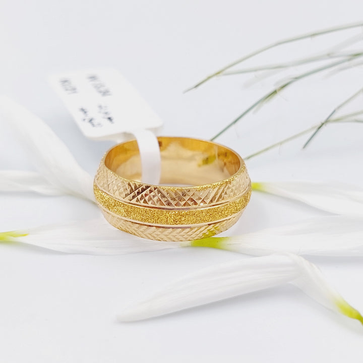 21K Laser Wedding Ring Made of 21K Yellow Gold by Saeed Jewelry-26146