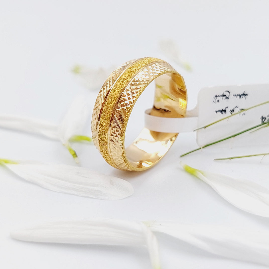 21K Laser Wedding Ring Made of 21K Yellow Gold by Saeed Jewelry-26146