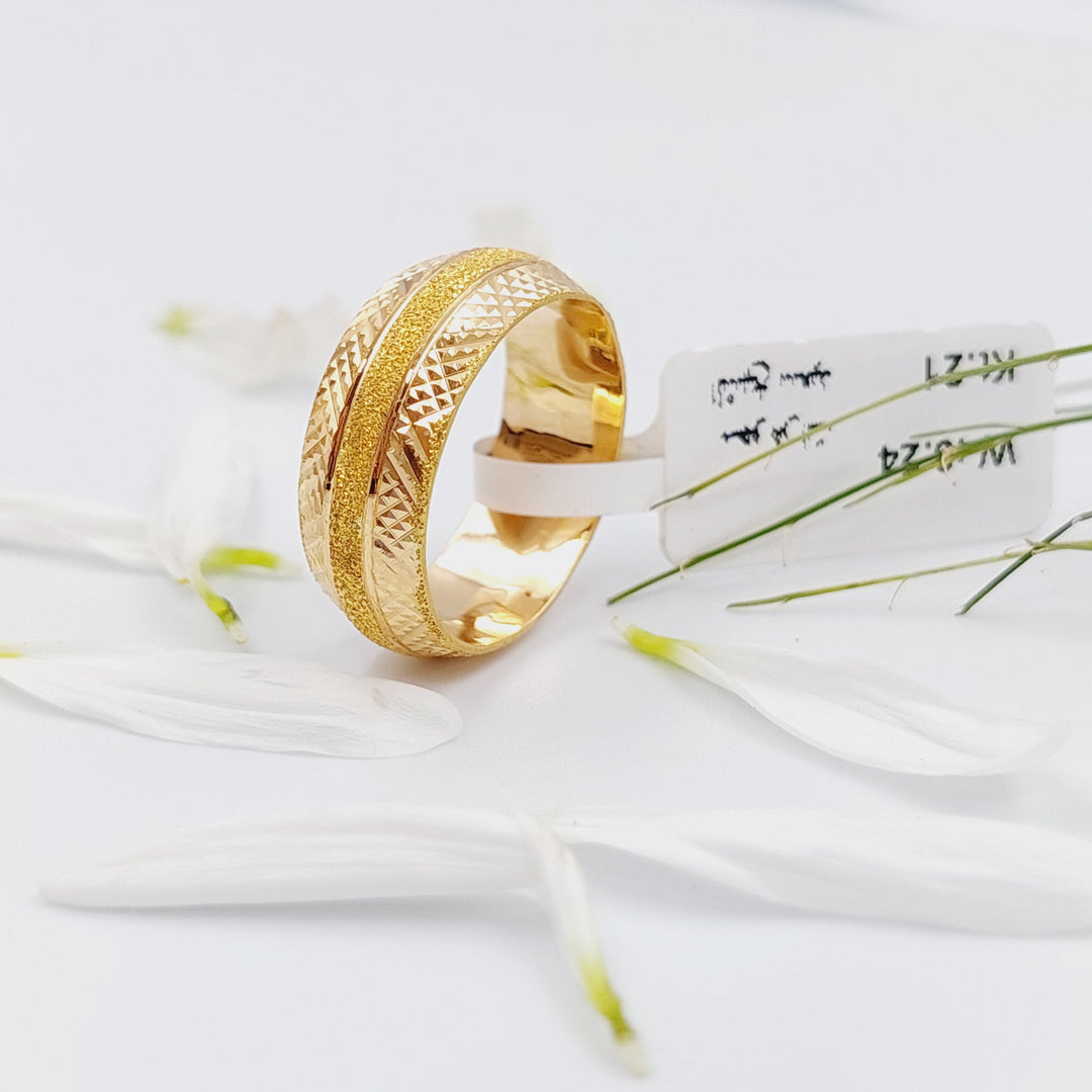 21K Laser Wedding Ring Made of 21K Yellow Gold by Saeed Jewelry-26146