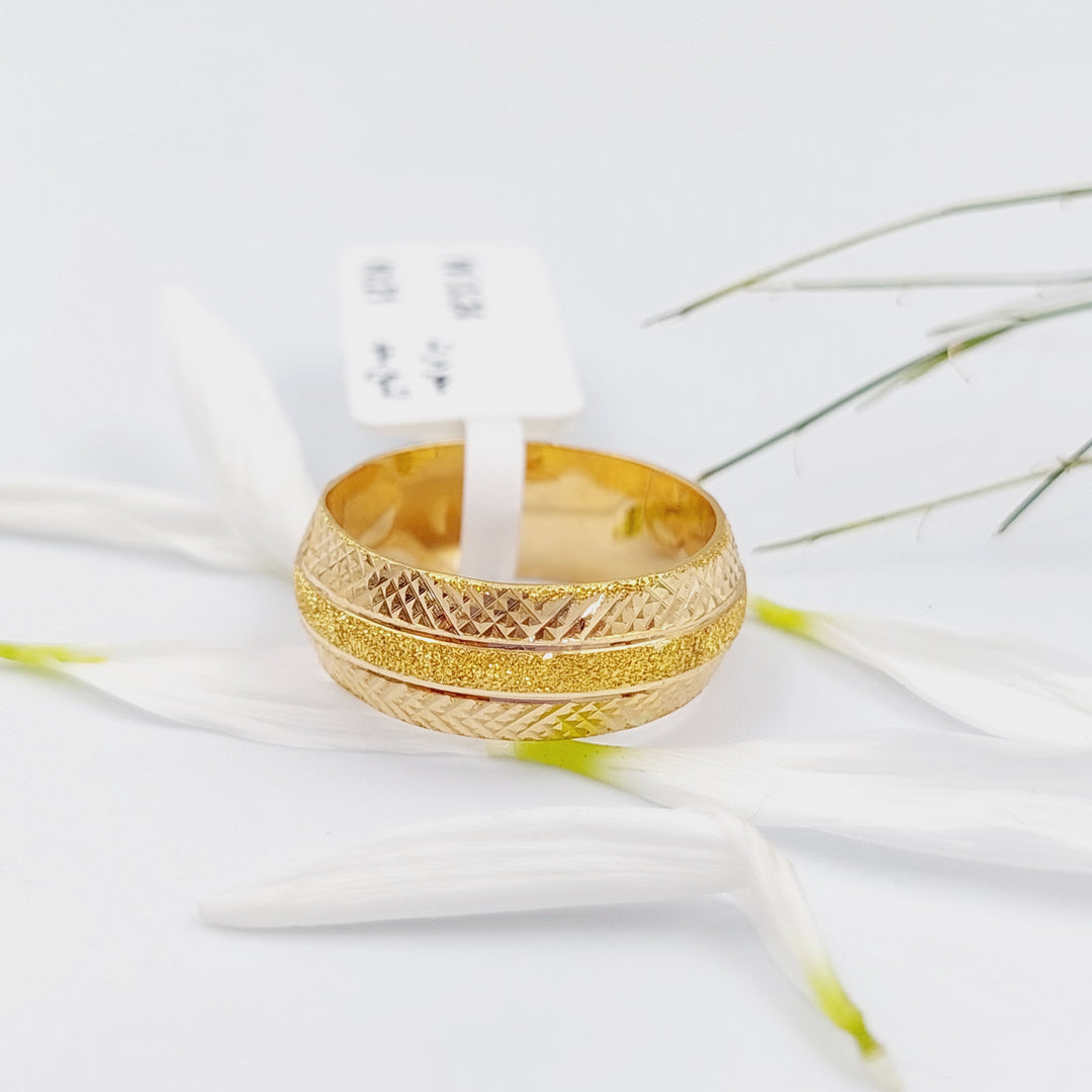21K Laser Wedding Ring Made of 21K Yellow Gold by Saeed Jewelry-26146
