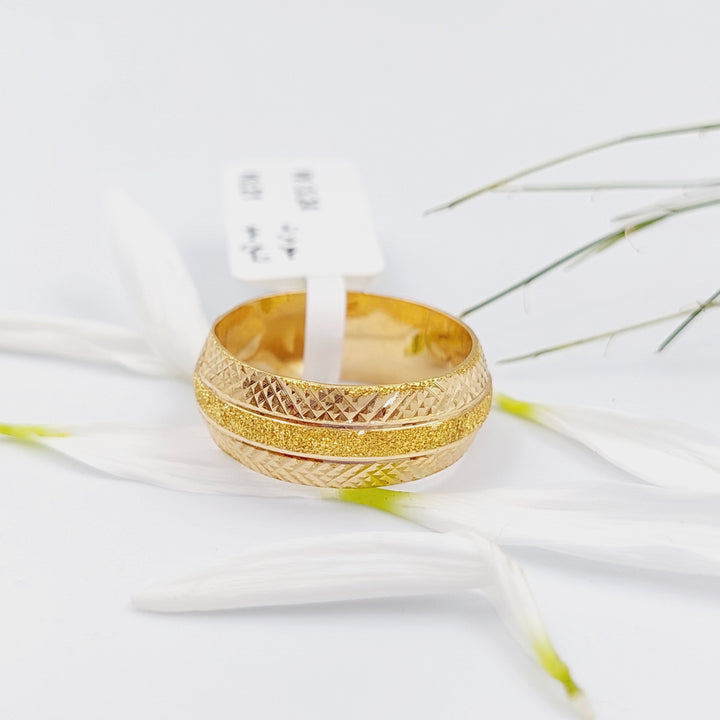 21K Laser Wedding Ring Made of 21K Yellow Gold by Saeed Jewelry-26146