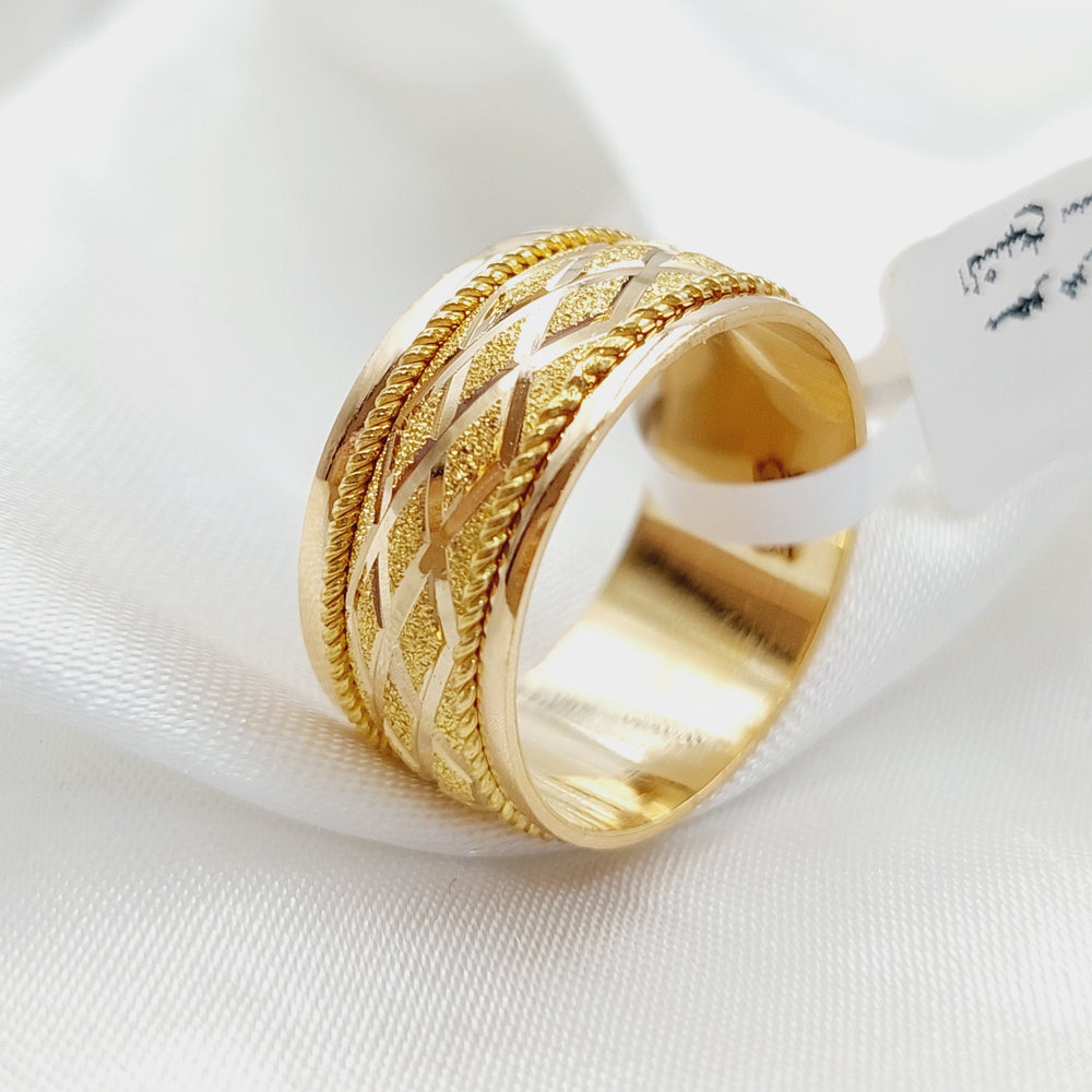 21K Laser Wedding Ring Made of 21K Yellow Gold by Saeed Jewelry-26346