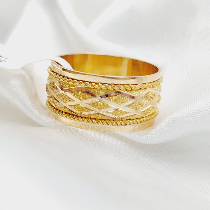 21K Gold Laser Wedding Ring by Saeed Jewelry - Image 1