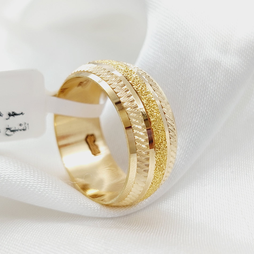 21K Gold Laser Wedding Ring by Saeed Jewelry - Image 4