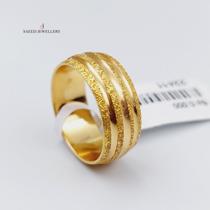 21K Gold Laser Wedding Ring by Saeed Jewelry - Image 2