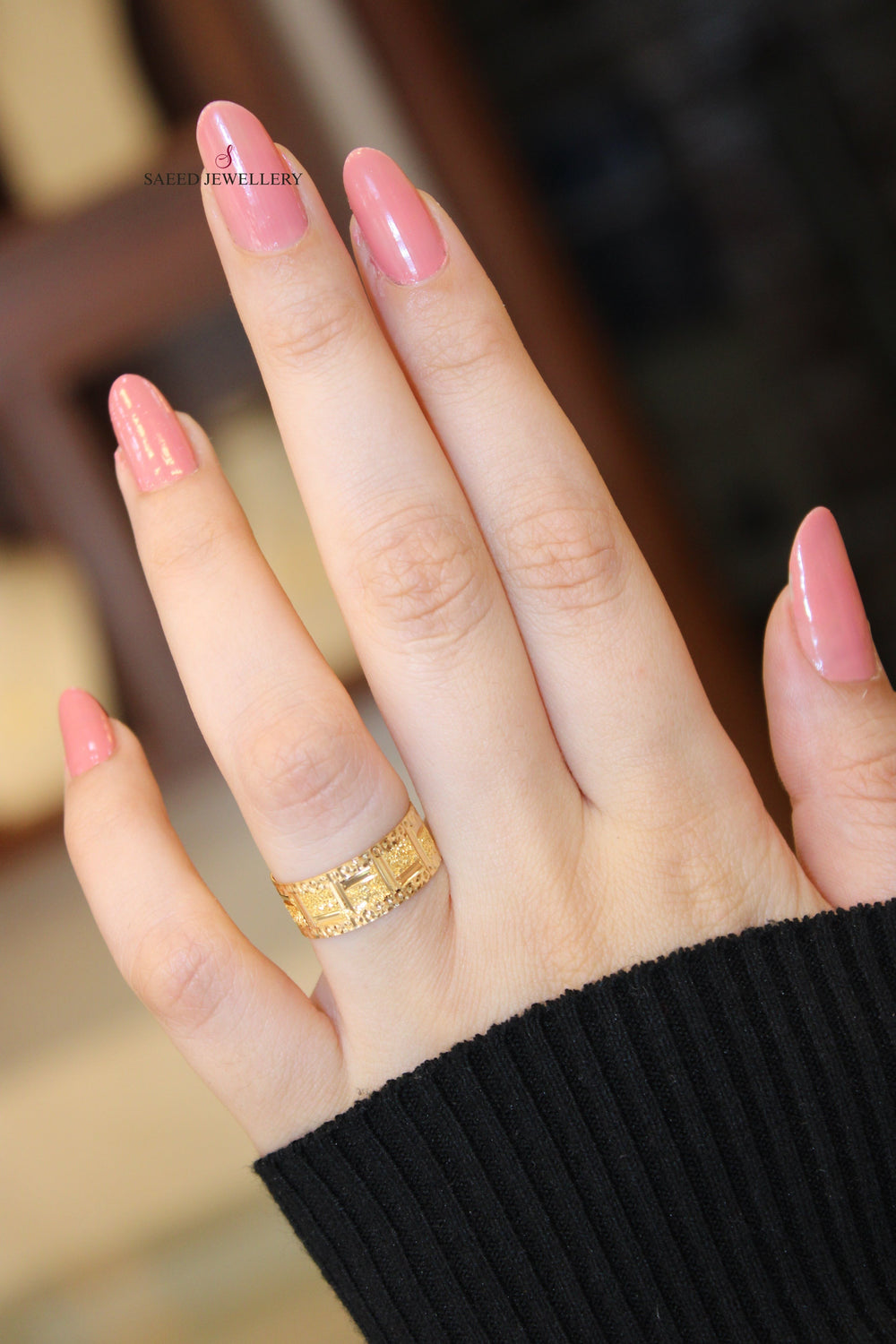 21K Gold Laser Wedding Ring by Saeed Jewelry - Image 2