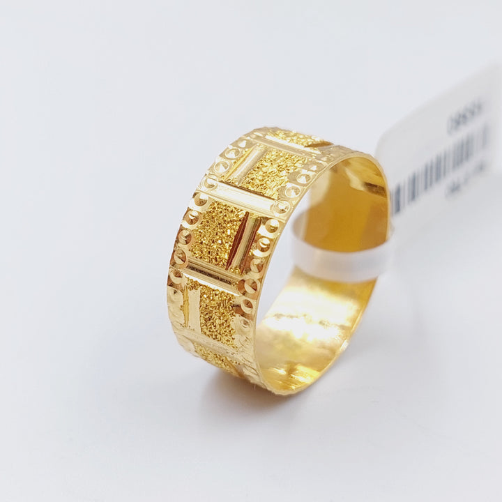 21K Gold Laser Wedding Ring by Saeed Jewelry - Image 3