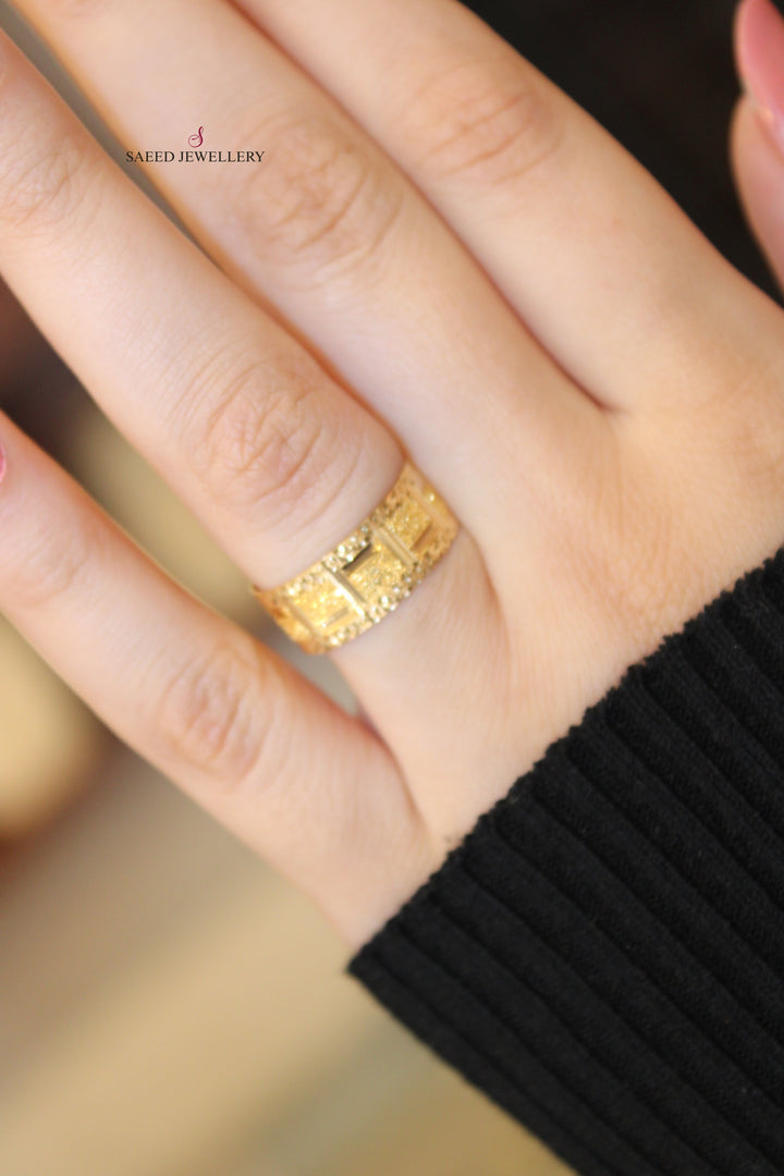 21K Gold Laser Wedding Ring by Saeed Jewelry - Image 4