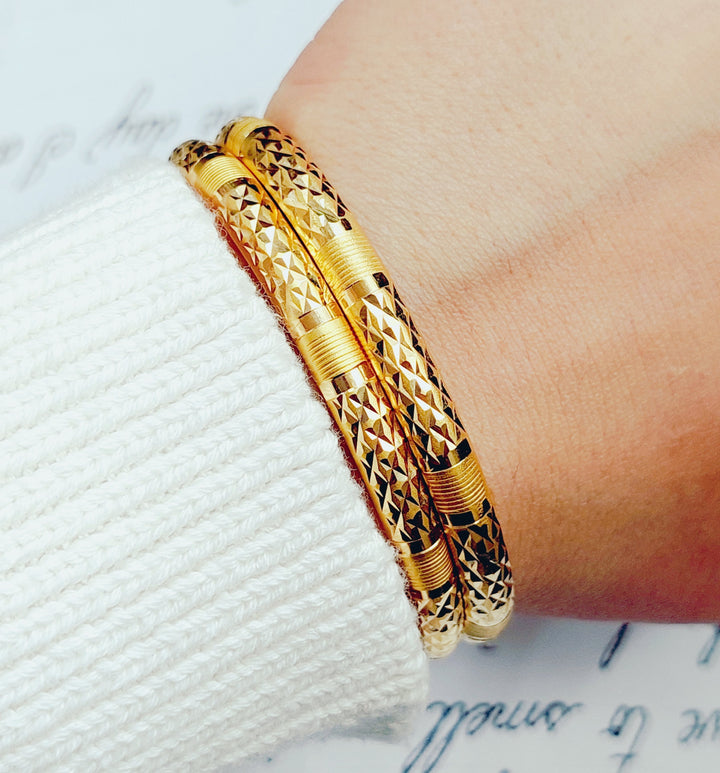 21K Gold Laser's Bangle by Saeed Jewelry - Image 5