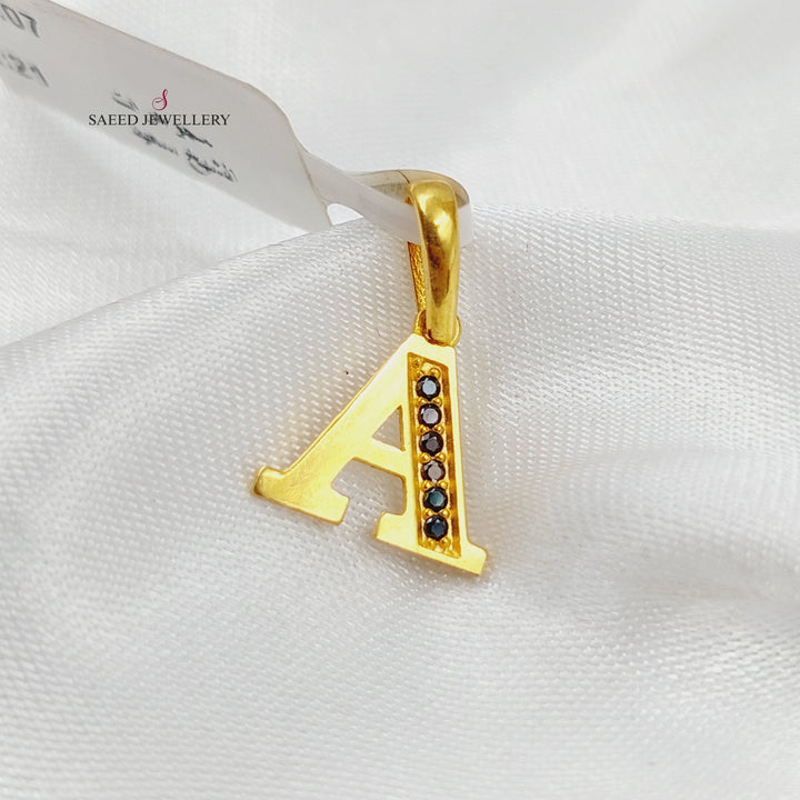 21K Gold Letter A Pendant by Saeed Jewelry - Image 3