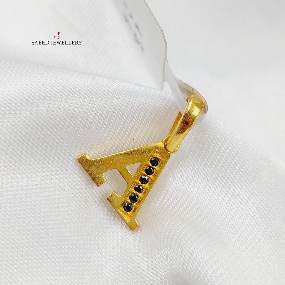 21K Gold Letter A Pendant by Saeed Jewelry - Image 1